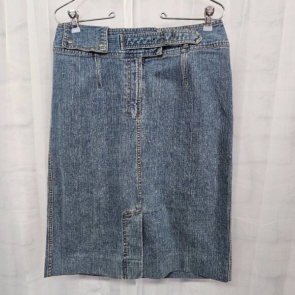 Vintage Perry Ellis Blue Denim Skirt Y2K Boho Retro 8 - Picture 16 of 16